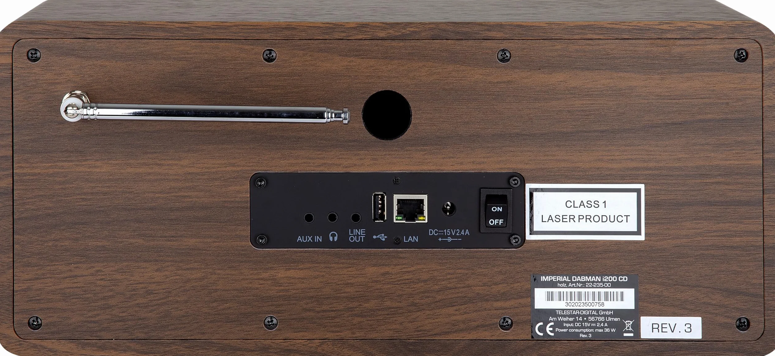 Imperial - Dabman i200 del cd, híbrido y de internet de radio, dab + / fm, cd, diferentes. madera de colores imitación
