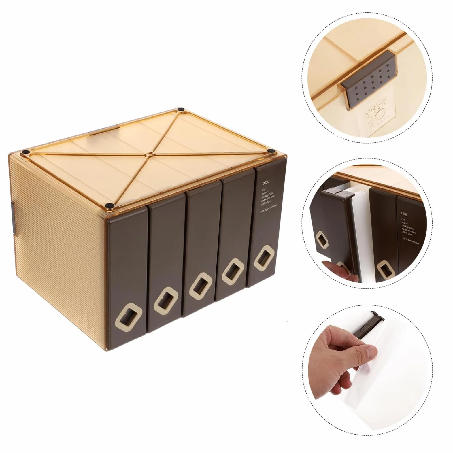 Luxshiny Estuche Adecuado para Almacenamiento en Casa para Guardar CD Capacidad Grande para 120 Discos, Protege Discos y Ahorra Espacio, Material Plástico y Tela No Tejida