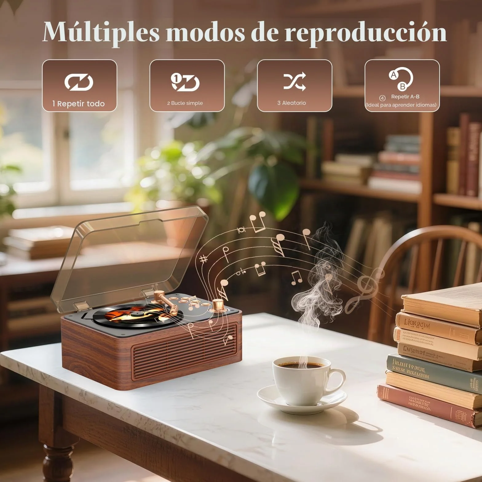 Kegaudio Reproductor CD Portatil Bluetooth con Radio y Mando a Distancia USB AUX Nogal