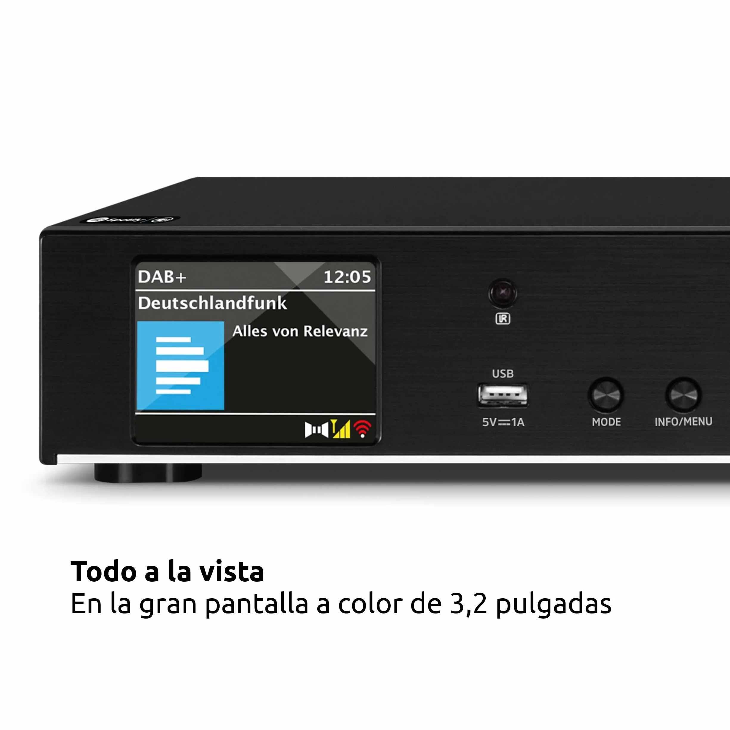 TechniSat DIGITRADIO 143 (V3) - Sintonizador HiFi de Radio por Internet (Radio Digital Dab+, transmisión de Audio Bluetooth, Spotify Connect, Antena de Lanzamiento, Control Remoto, Ancho de 43,5 cm)