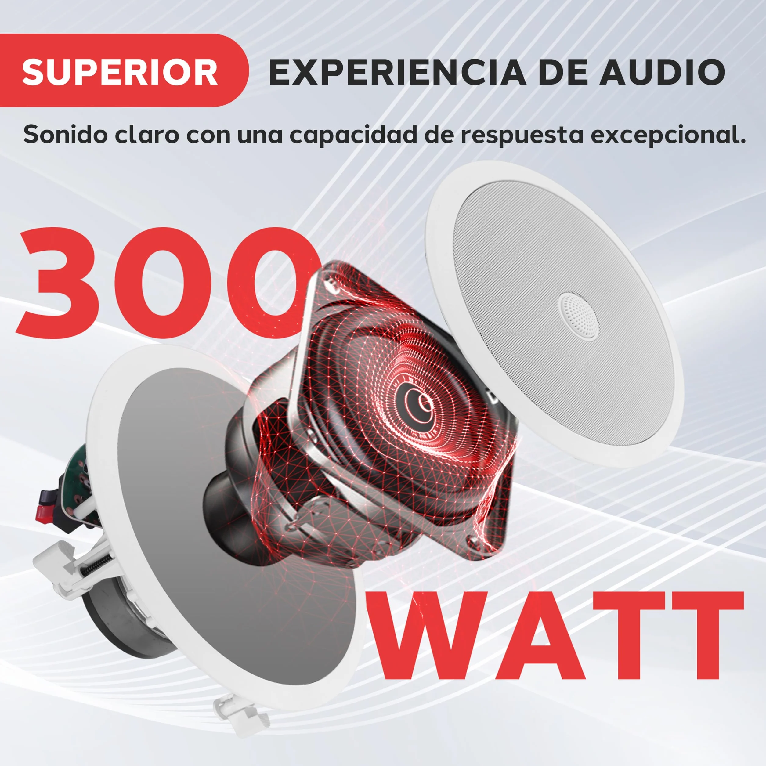 Pyle Altavoces Techo Empotrables 8" Tweeter Titanio 1" 55Hz-22kHz 300W