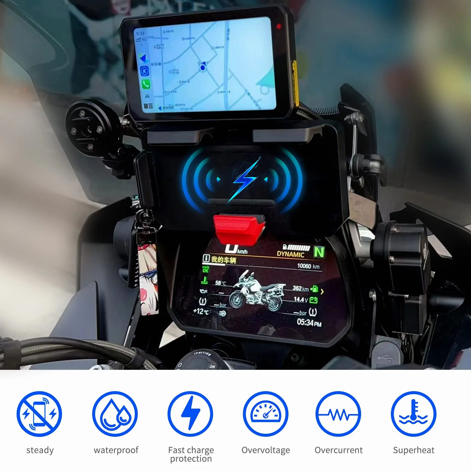 Soporte Móvil Coche Salpicadero con Cargador USB Compatible con BMW