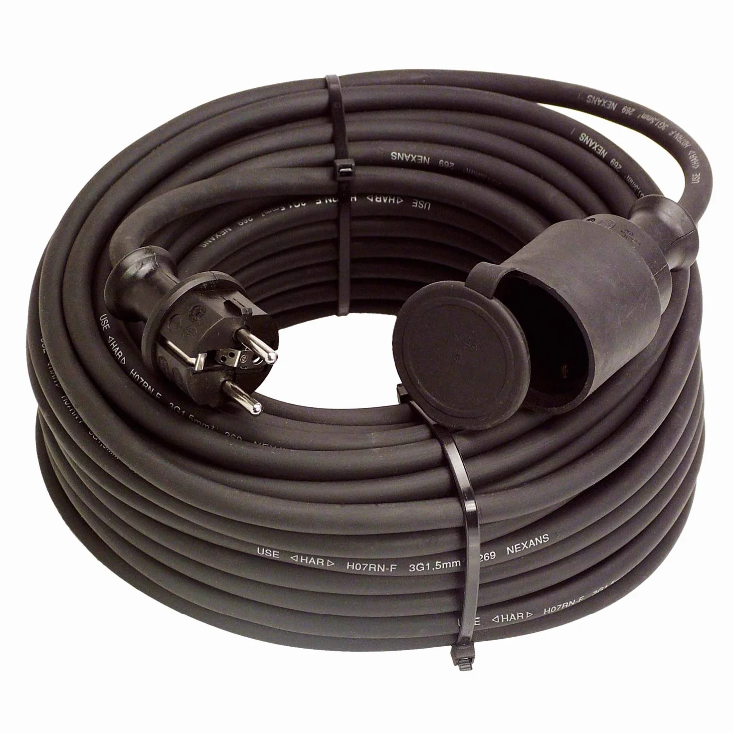 Schwabe alargador de cables 15 m H07RN-F 3G1,5 230 V 16 A 3500 W IP44 Negro