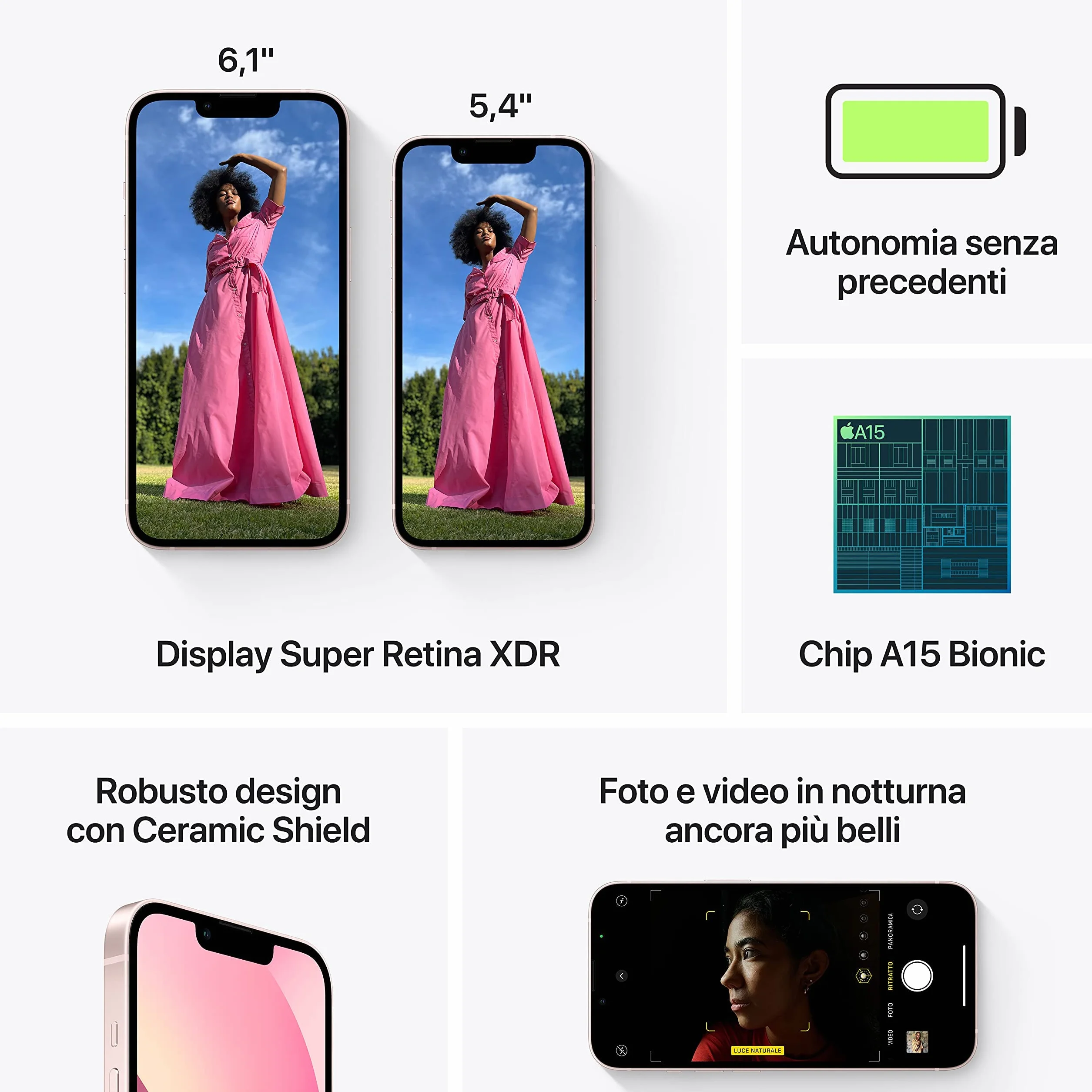 Apple iPhone 13, 128GB, Rosa - (Reacondicionado)