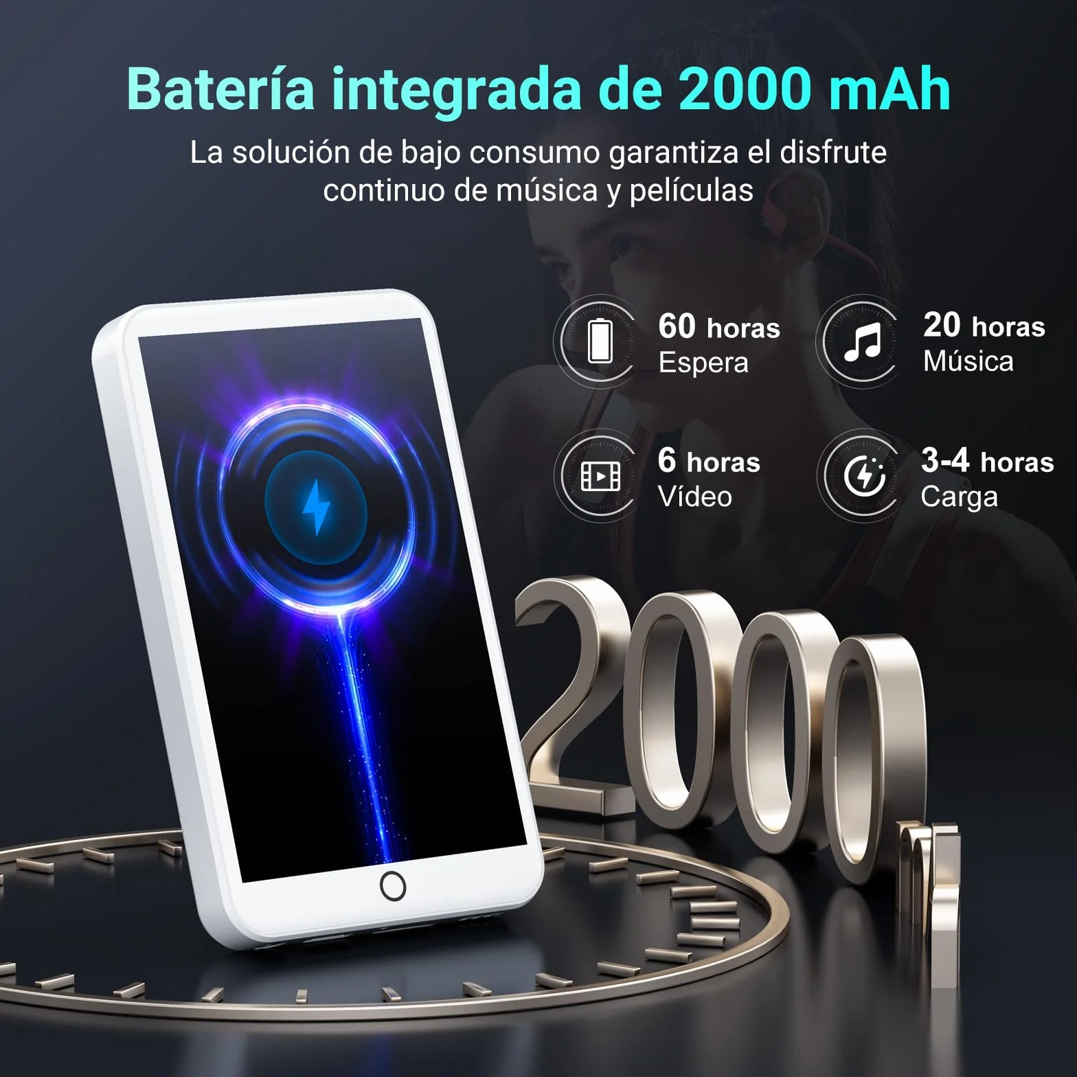 Reproductor MP3 Bluetooth WiFi Android 13 4 Pulgadas Pantalla táctil 3GB RAM 32GB ROM Spotify Music Player Audible Play Store