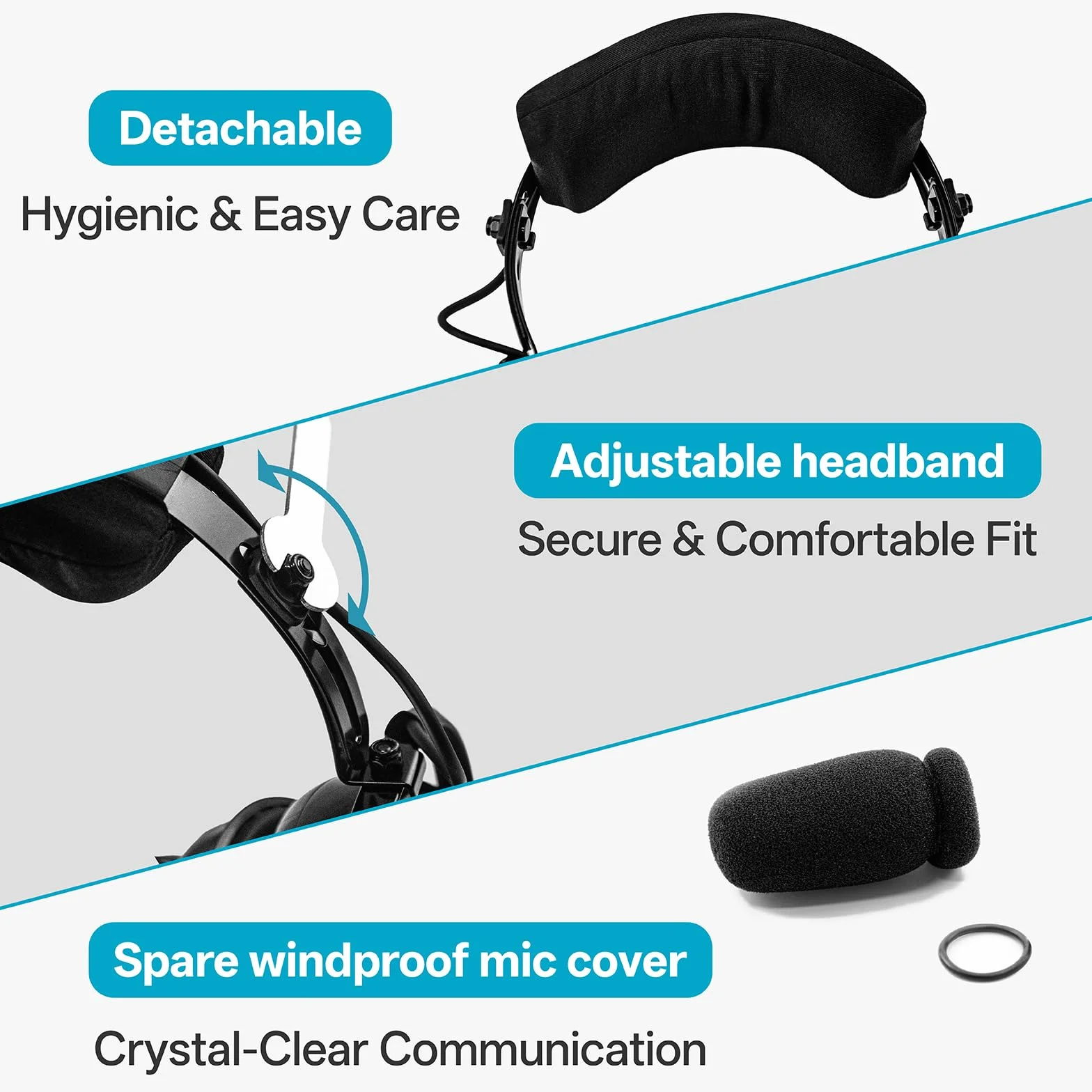 AIRVOICE Auriculares de Aviación con Reducción de Ruido, Auriculares Pilot con Almohadillas Cómfort y Micrófono Flexible, Incluye Funda de Transporte