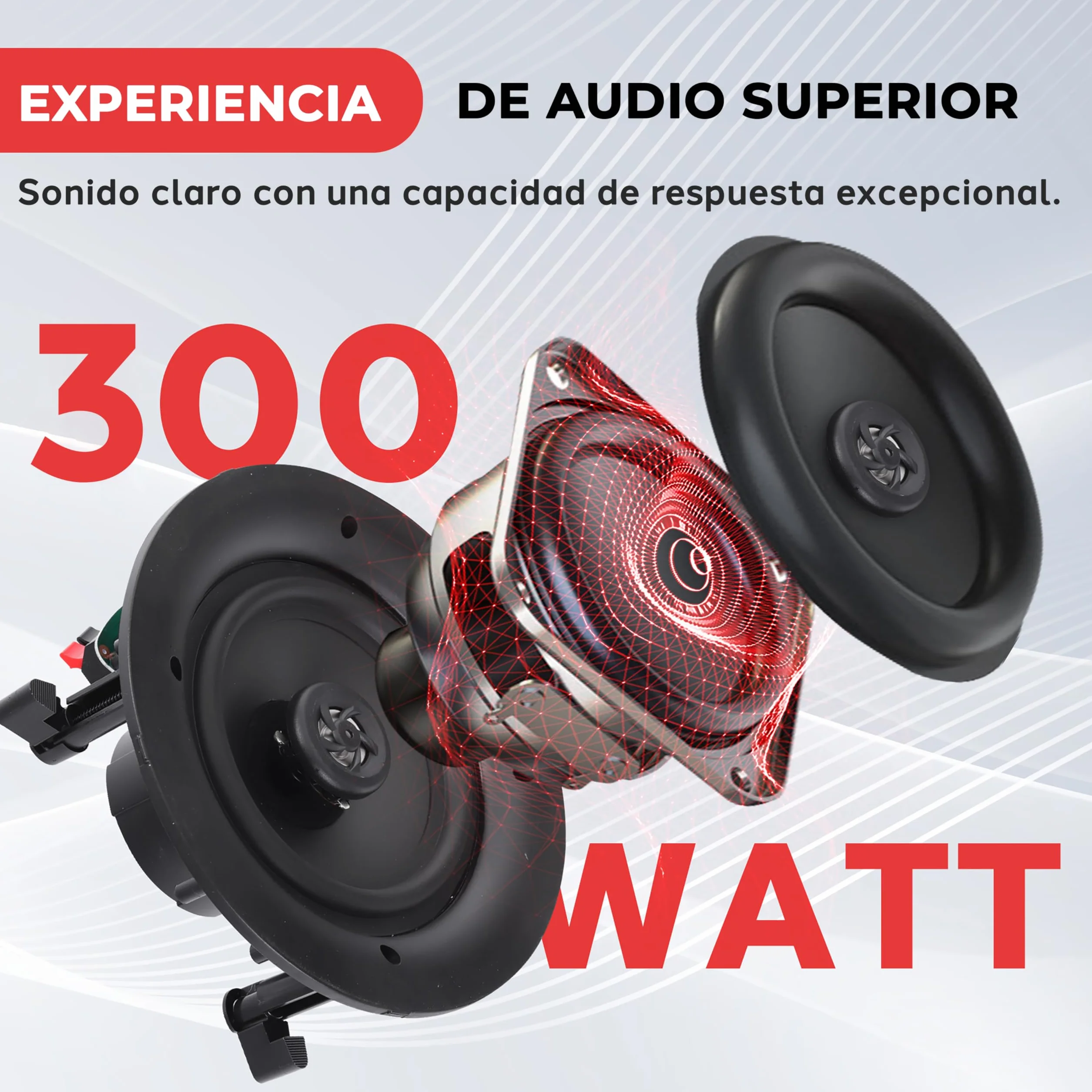 Pyle Altavoces Estéreo 10" 300W 2 Vías Empotrables Techo Pared 35Hz-20kHz