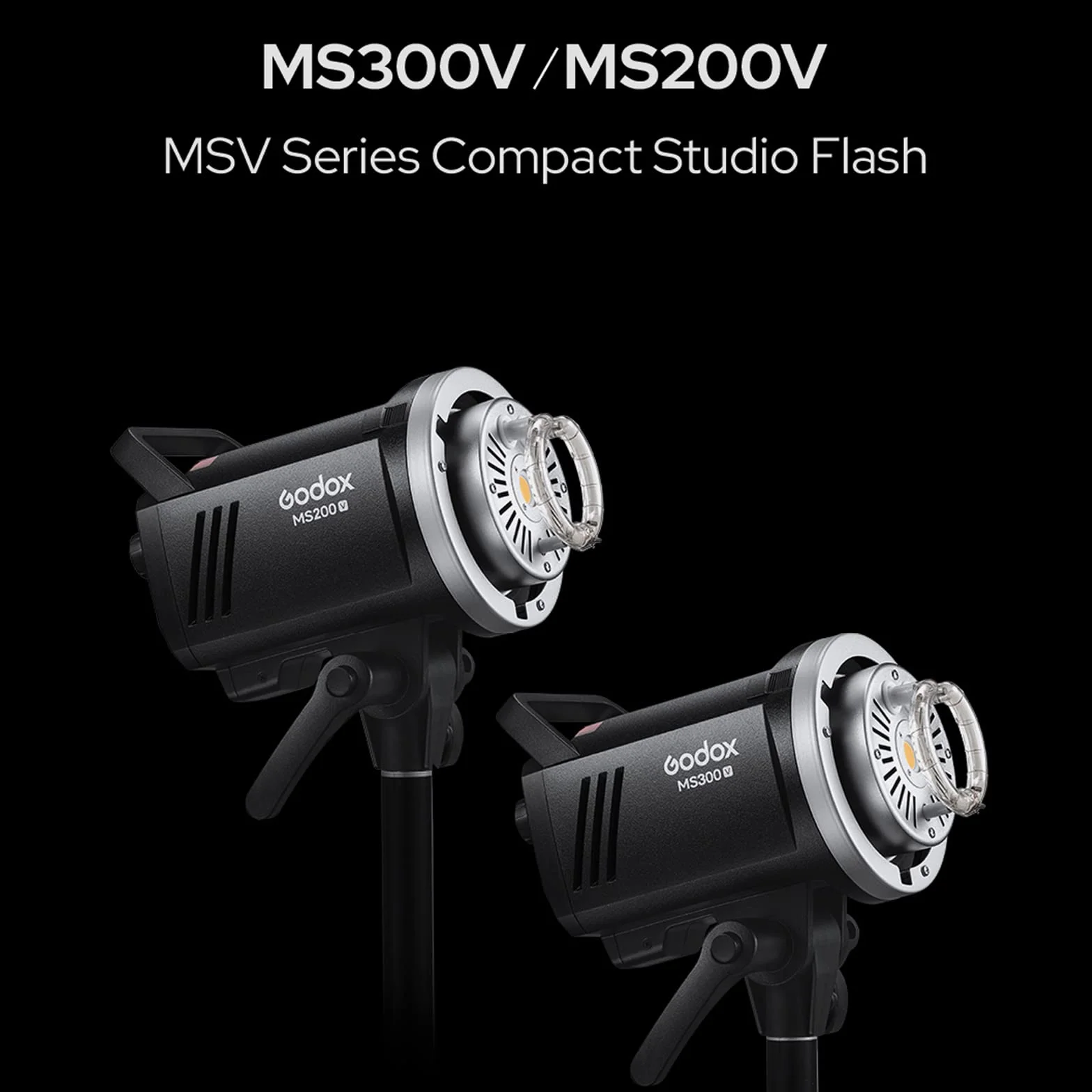 Godox MS300-V MS300V 300W Studio Flash, 5800K±200K, Sistema Inalámbrico 2.4G, Panel LCD, con Luz de Estilo LED, Tiempo de Recuperación de 0,1a 1,8s, Bowens Mountain Photoflash Monolito