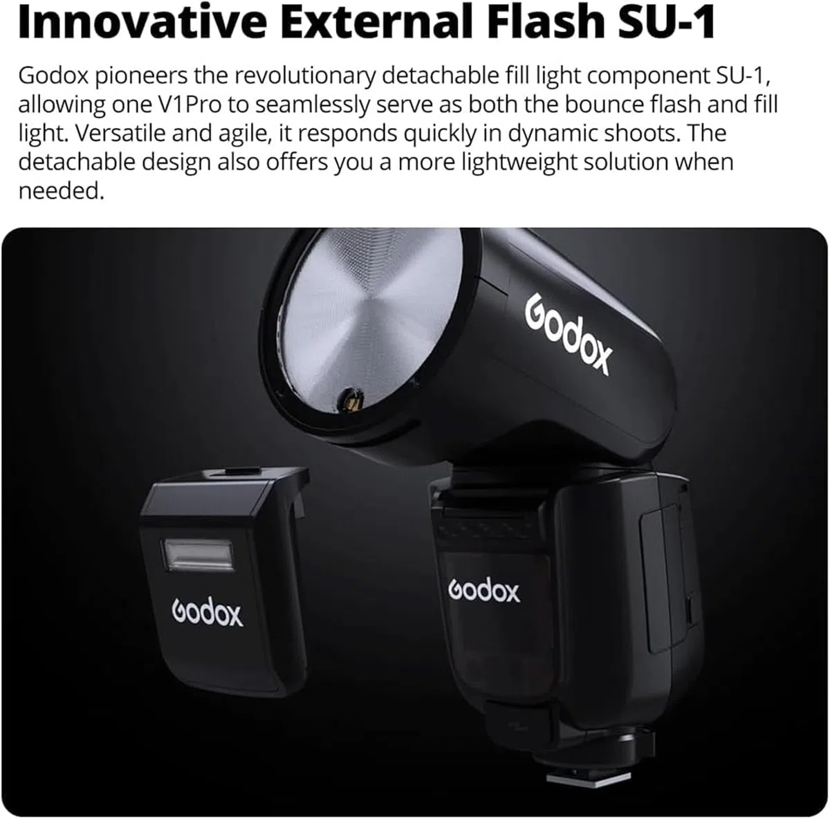 Godox V1 Pro-N V1pro N TTL Flash de Cámara de Cabeza Redonda para Nikon, Unidades de Flash Li-Ion 78Ws 2.4G HSS 1/8000s con Flash Externo SU-1, Lámpara de Modelado LED Flash Godox Nikon