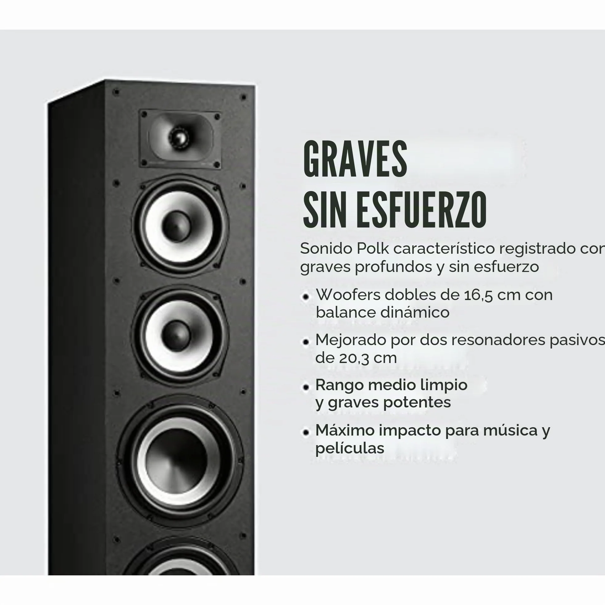 Polk Monitor XT70 Altavoces de Suelo Hi-Fi Negros