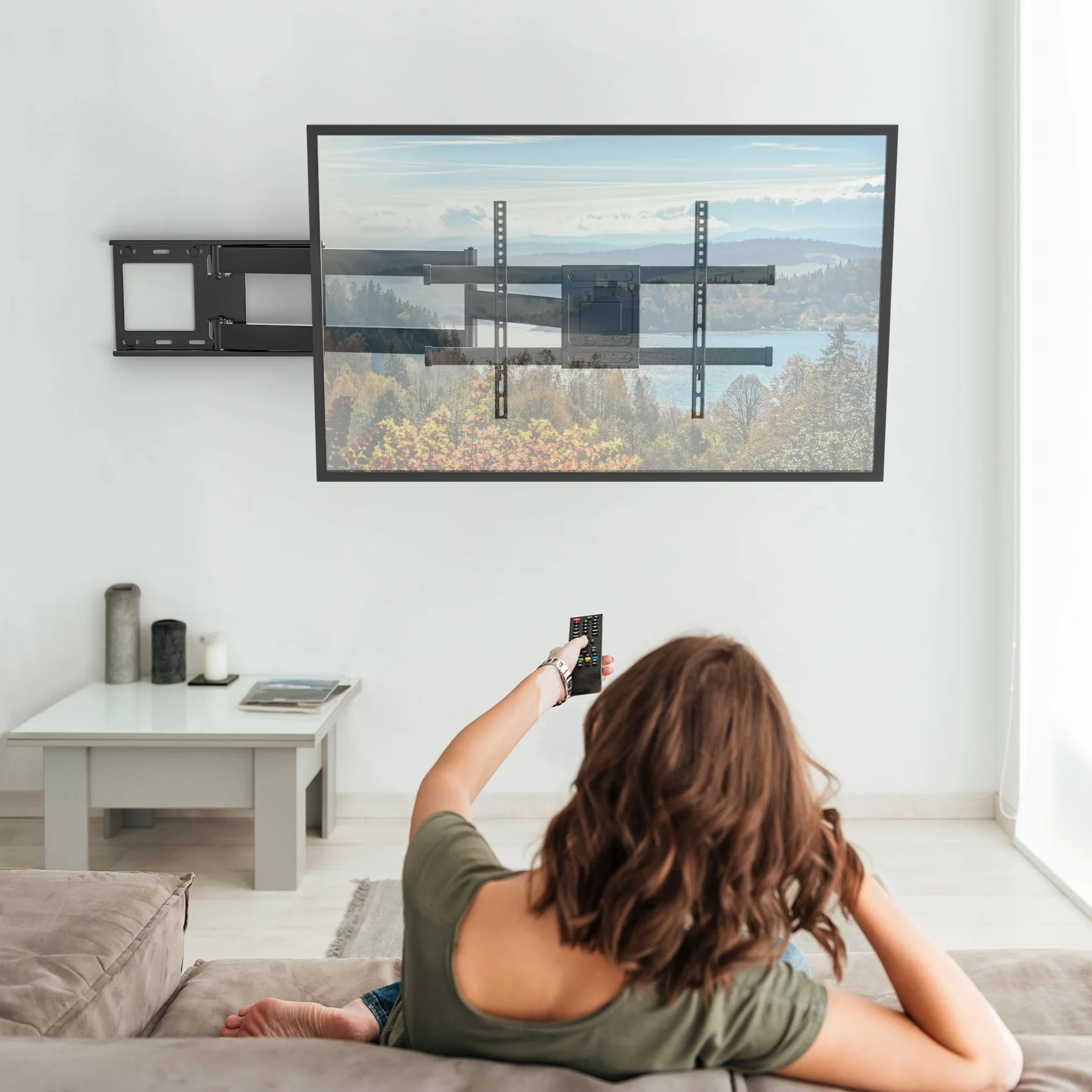 BONTEC Soporte TV Pared Brazo Articulado Extralargo 1040mm 32-75" LCD LED OLED 60kg VESA 600x400mm