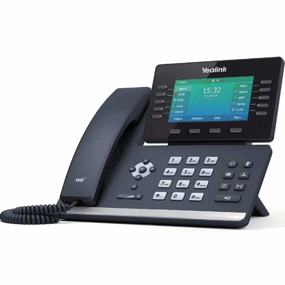 Yealink SIP-T54W - Teléfono IP (Negro, Terminal con conexión por cable, Botones, Escritorio/pared, En banda, Out-of band, Información SIP, LCD)