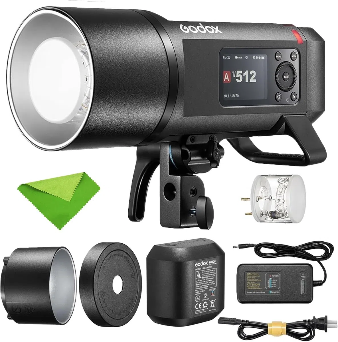 GODOX AD600 Pro II 600W G87 TTL 2,4GHz 1/8000s HSS Flash Exteriores,Tiempo de Reciclado 0,01-0,9s,Luz Modelado LED Bicolor de 40W para Canon,Sony,Nikon,Fujifilm,Olympus,Panasonic,Pentax,Leica Cámaras