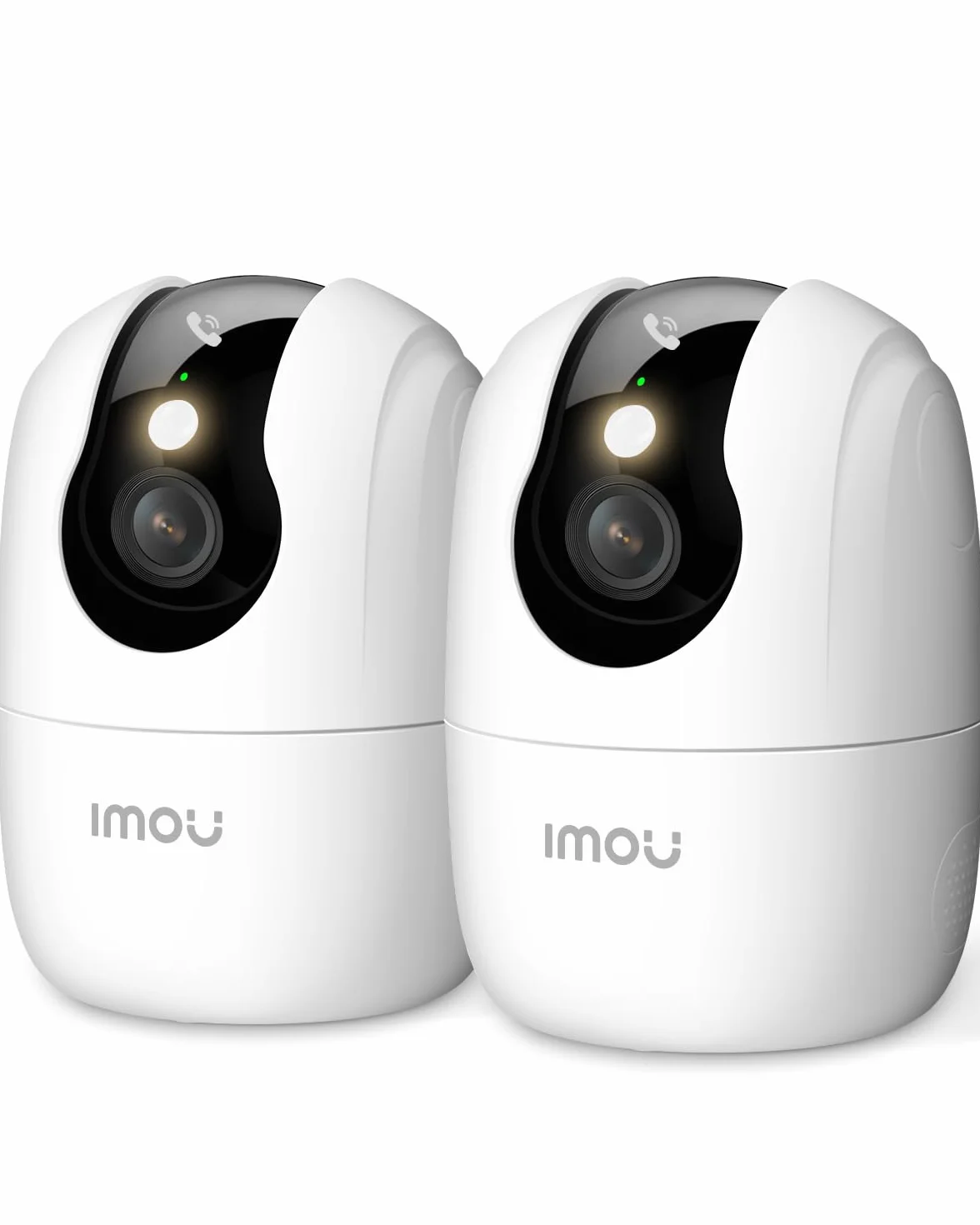 Imou Ranger 2C Pro (2Pack) - 2.4/5GHz Cámara WiFi Interior, 2K(3MP) Cámara Vigilancia para Visión Nocturna en Color, Admite Tarjeta SD hasta 512 GB, AI Detección y Seguimiento, Botón para Llamar