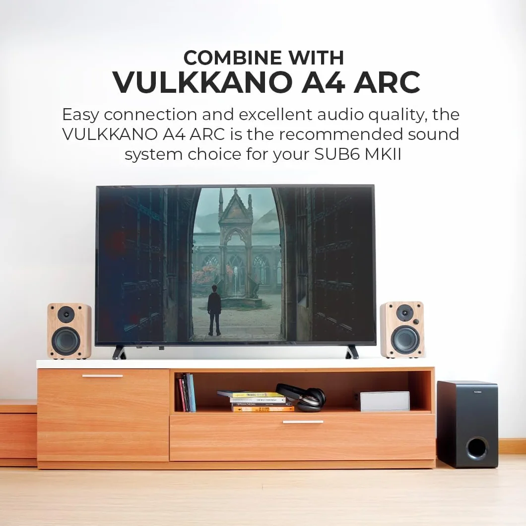 VULKKANO SUB6 MKII Subwoofer Activo 6 Pulgadas 50Hz-200Hz Cine en Casa Música Videojuegos