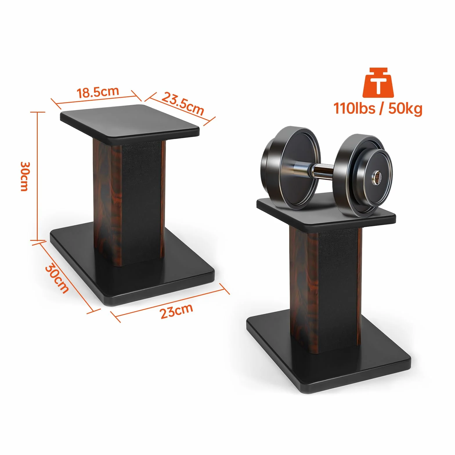 OUUTMEE Soportes para altavoces de 30 cm (12 pulgadas) de madera - Soportes para altavoces HiFi de alta resistencia para escritorio de cine en casa y monitores de estudio - Soporte universal para