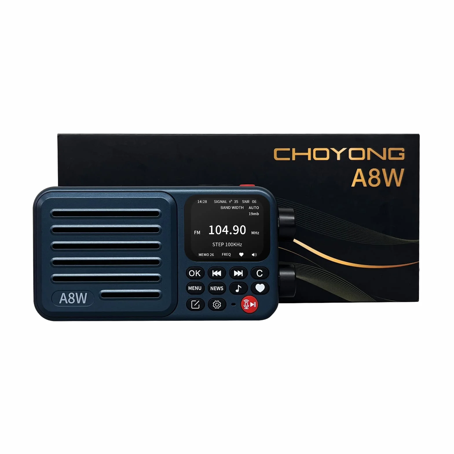 Choyong A8W - Receptor de radio inteligente por Internet WIFI/4G, altavoz con FM, tarjeta micro SD, radio de todo el mundo, para casa con WiFi, radio digital, Choyoung A8W