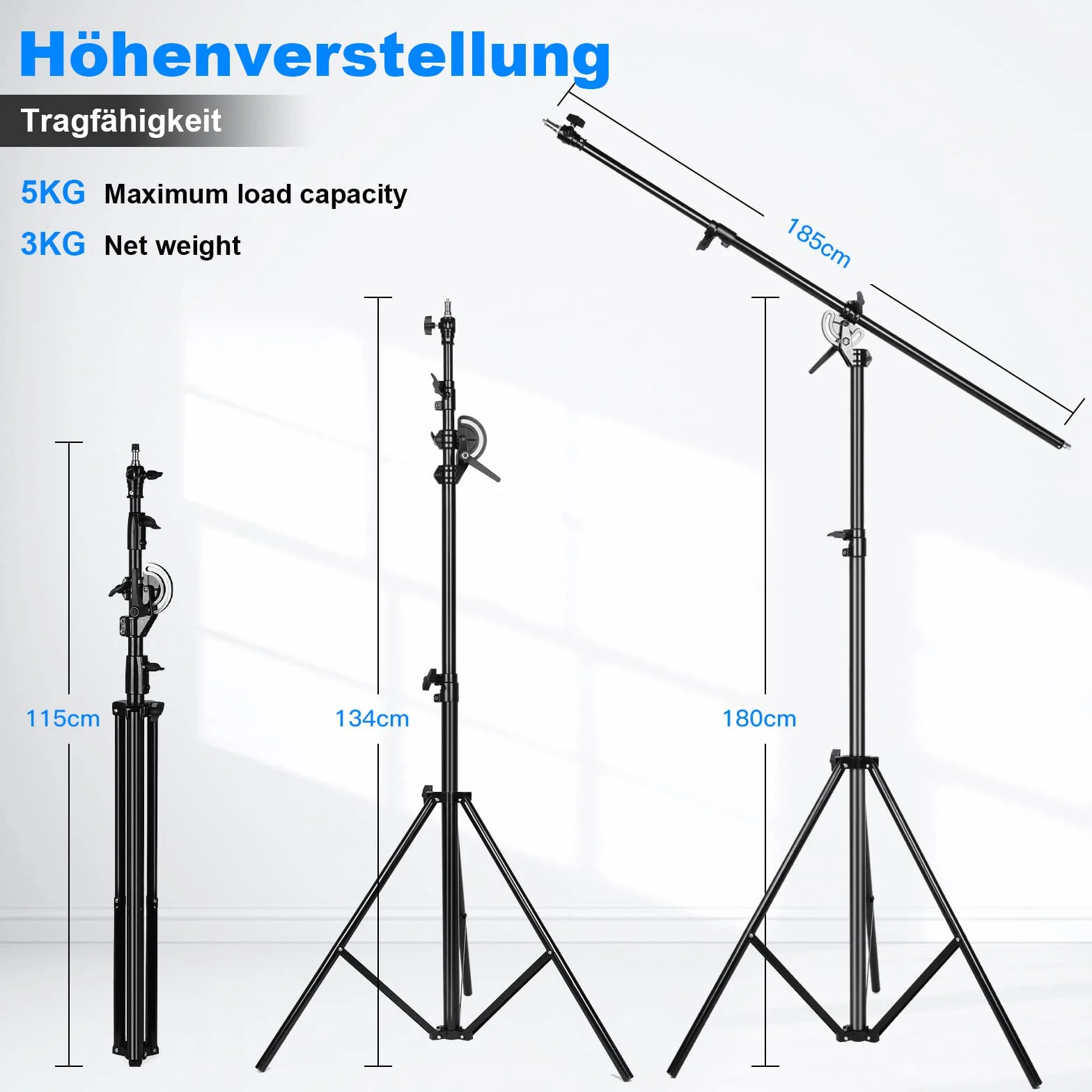 Soonpho 13.2ft/400cm Fotografía Soporte de luz,Soporte de Luz de Aluminio 6.2ft/190cm Boom Brazo y Saco de Arena,aleación de Aluminio Giratorio Soporte de luz para Softbox,reflectores,fotografía