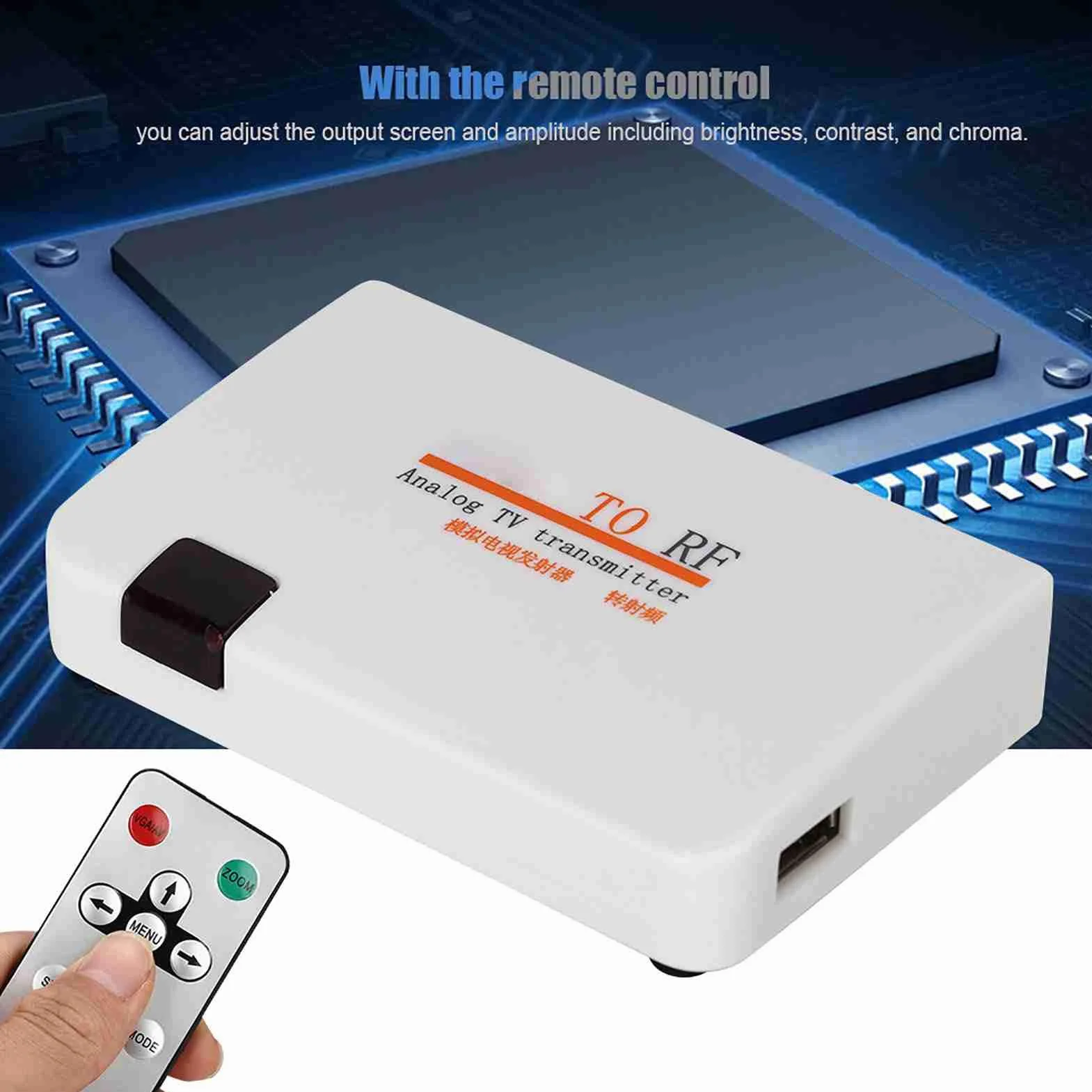 ASHATA HDMI a Coax RF Converter Modulator para TV, HDMI a RF Coaxial Converter Adapter Box con Control Remoto, Soporte 480I/480P/576I/576P/720P/720I/1080I/1080P (100-240V)(UE)