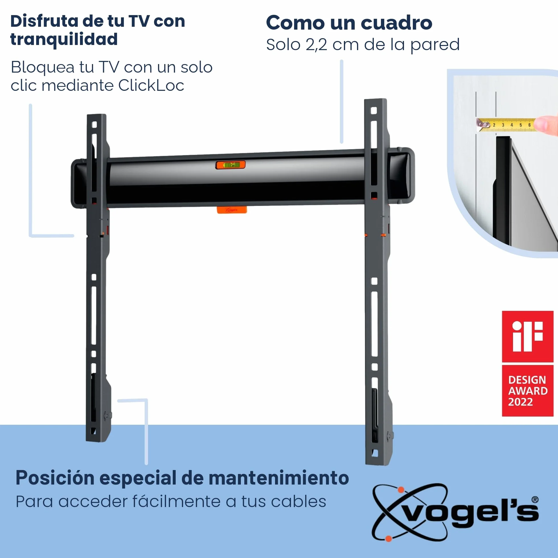 Vogel's TVM 3405 Soporte TV Fijo 32-77 Pulgadas 50 kg VESA 400x400 Universal 2,2 cm