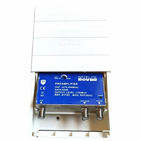 Amplificador de Mástil 1 Entrada UHF 2 Salidas 50dB con LTE 5G