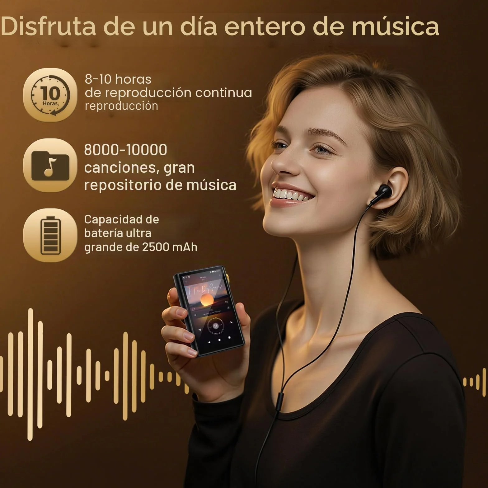 Reproductor MP3 HiFi con Bluetooth y WiFi, Reproductor de música de Alta resolución ZAQE Android 12, DAC DSD sin pérdidas Flac, Equipado con una Tarjeta de Memoria de 64 GB., admite hasta 512 GB.