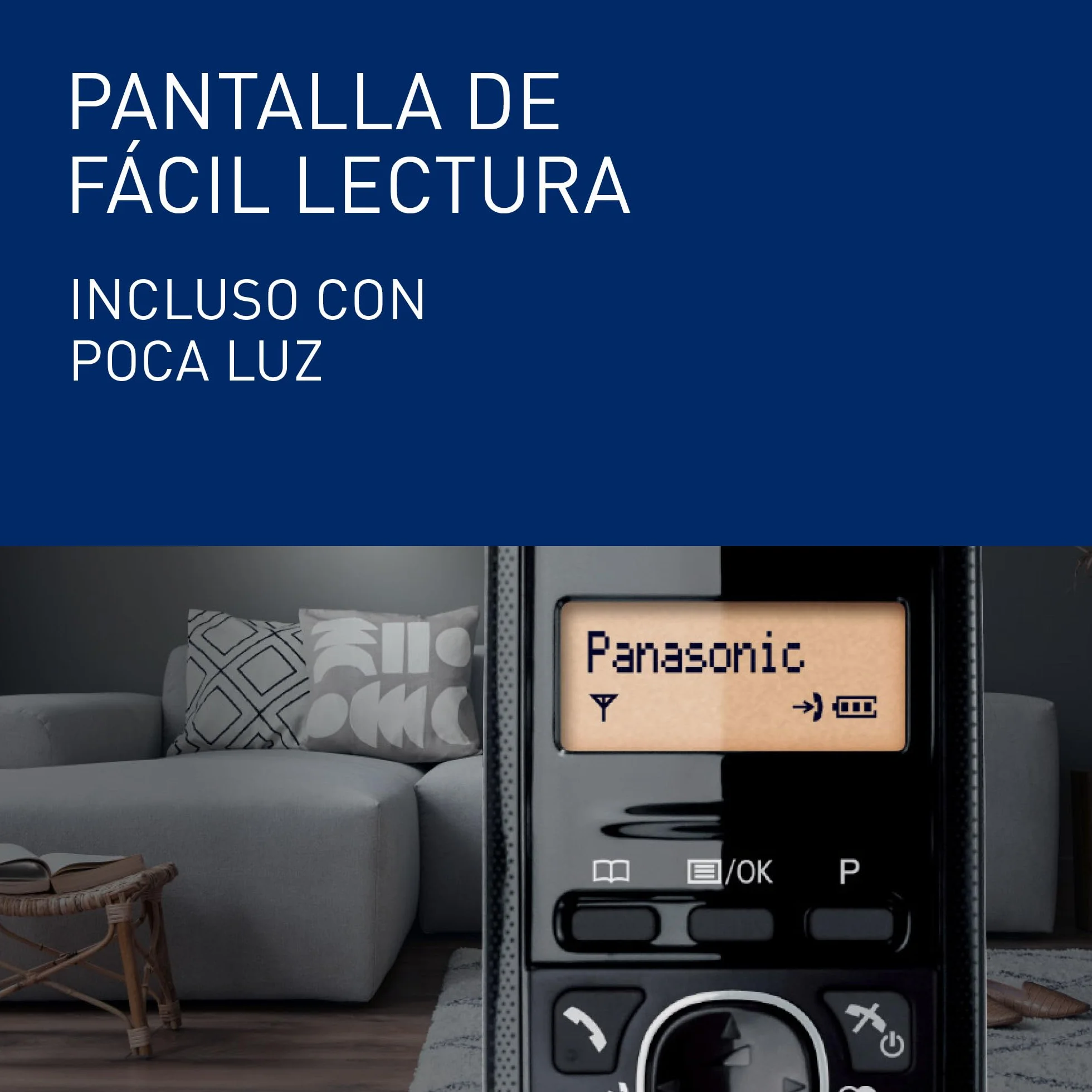Panasonic KX-TG1612SP1 Teléfono Inalámbrico Digital DECT, Base y 2 Auriculares, Identificador Llamadas, LCD