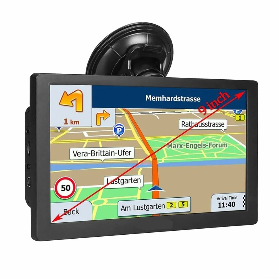 Navegador GPS 9 pulgadas para camiones conductores comerciales Europa Reino Unido mapas