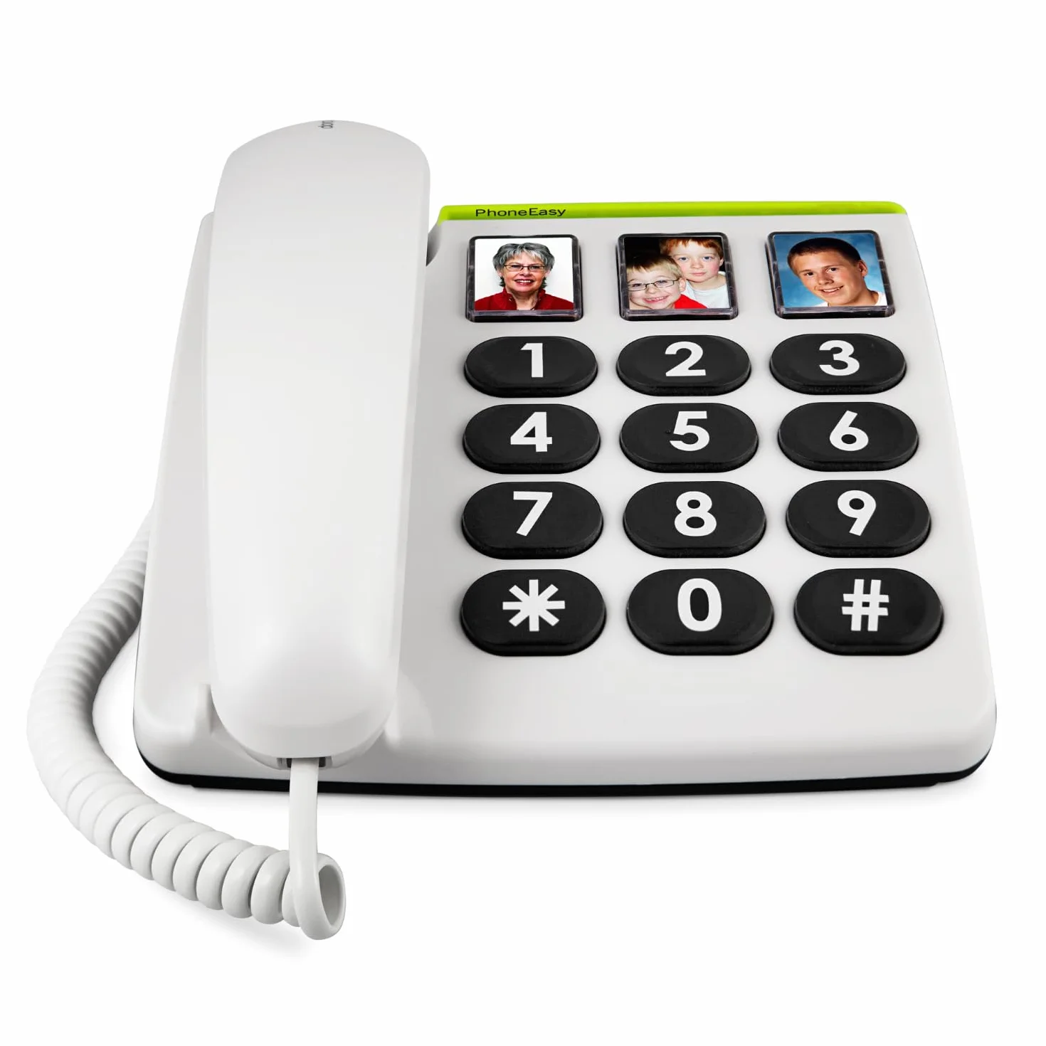 Doro PhoneEasy 331ph Teléfono Fijo con Cable para Personas Mayores Teclas Grandes Marcación Rápida Compatible Audífonos Blanco