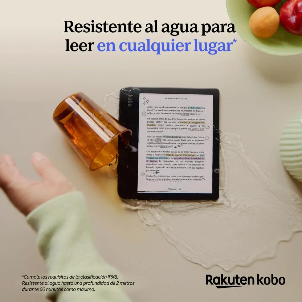 Kobo Libra Colour eReader 7" E Ink Kaleido™ 3 Pantalla 32 GB Resistente al Agua Negro