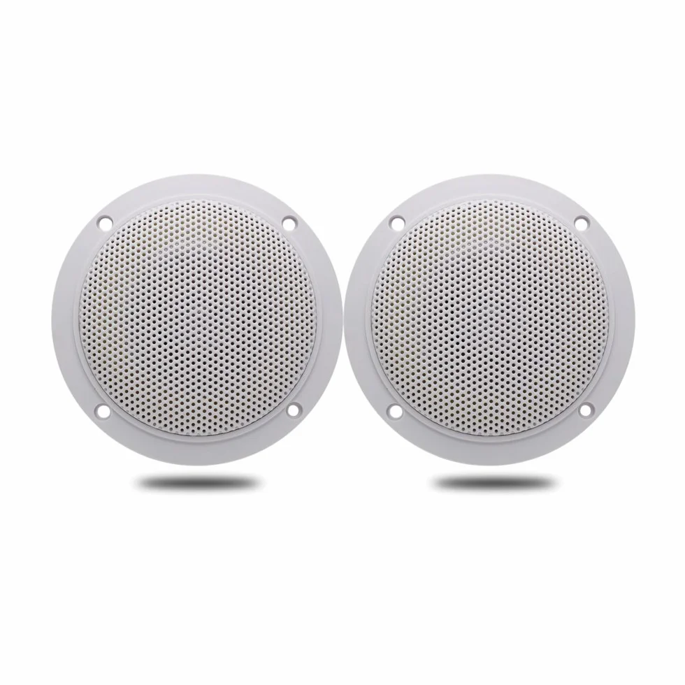 Herdio Altavoz Redondo de 2 vías para Techo 4 Pulgadas Blanco Baño Cocina Porche