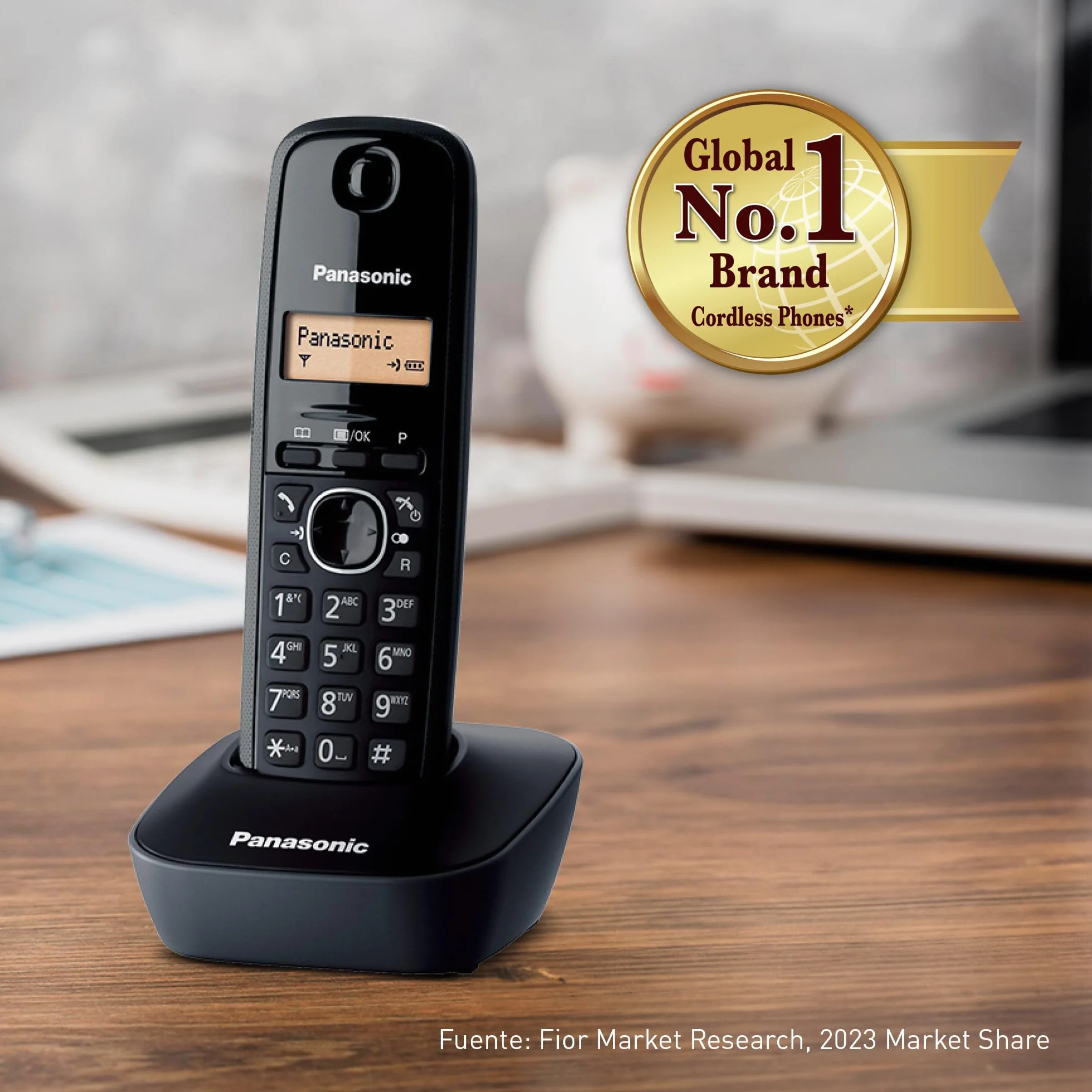 Panasonic KX-TG1612SP1 Teléfono Inalámbrico Digital DECT, Base y 2 Auriculares, Identificador Llamadas, LCD