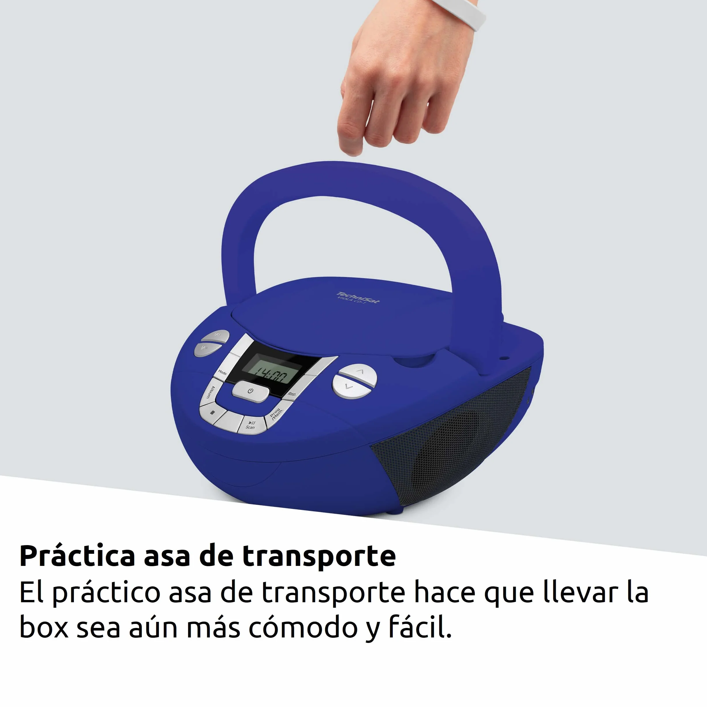 TechniSat VIOLA CD-1 Reproductor de CD estéreo portátil Boombox con Bluetooth y radio FM