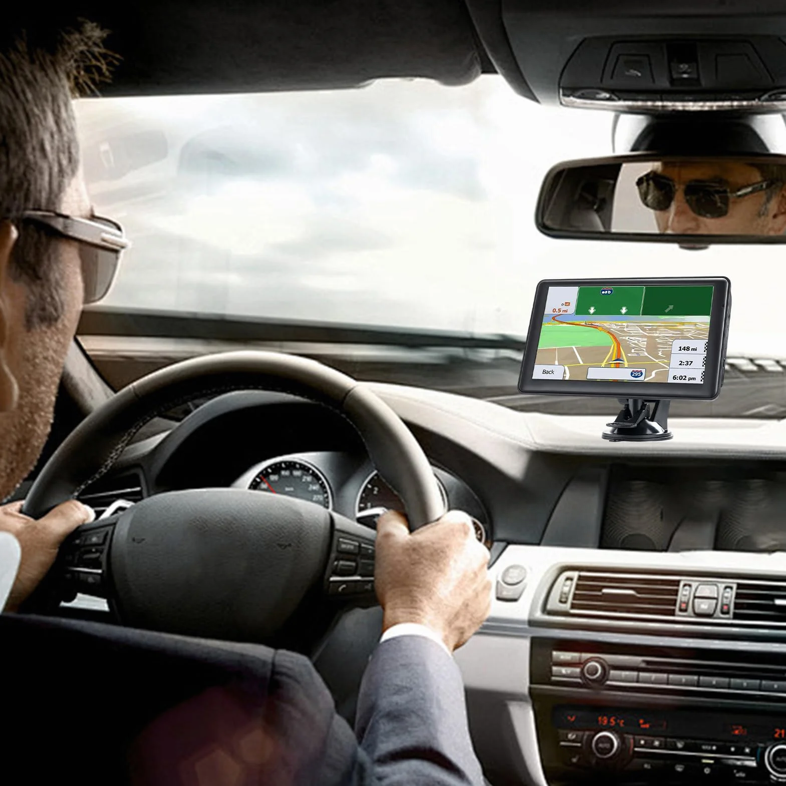 Navegador GPS para Coche,Navegación para Coche 7 Pulgadas (17.8 cm) | Pantalla Táctil con Mapas Inteligentes Dispositivo Portátil para Viajes Largos Carretera Camiones Autocaravanas