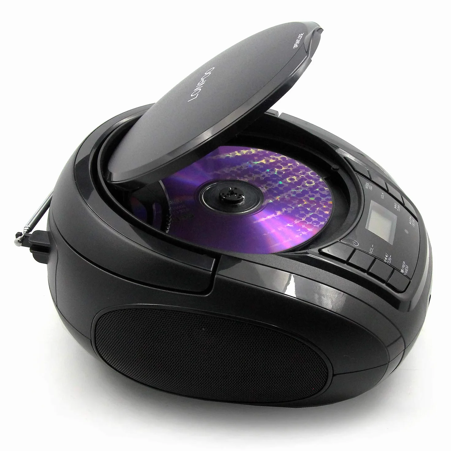 LONPOO Reproductor de CD Portátil Bluetooth con Altavoz HiFi, Radio FM, USB, AUX