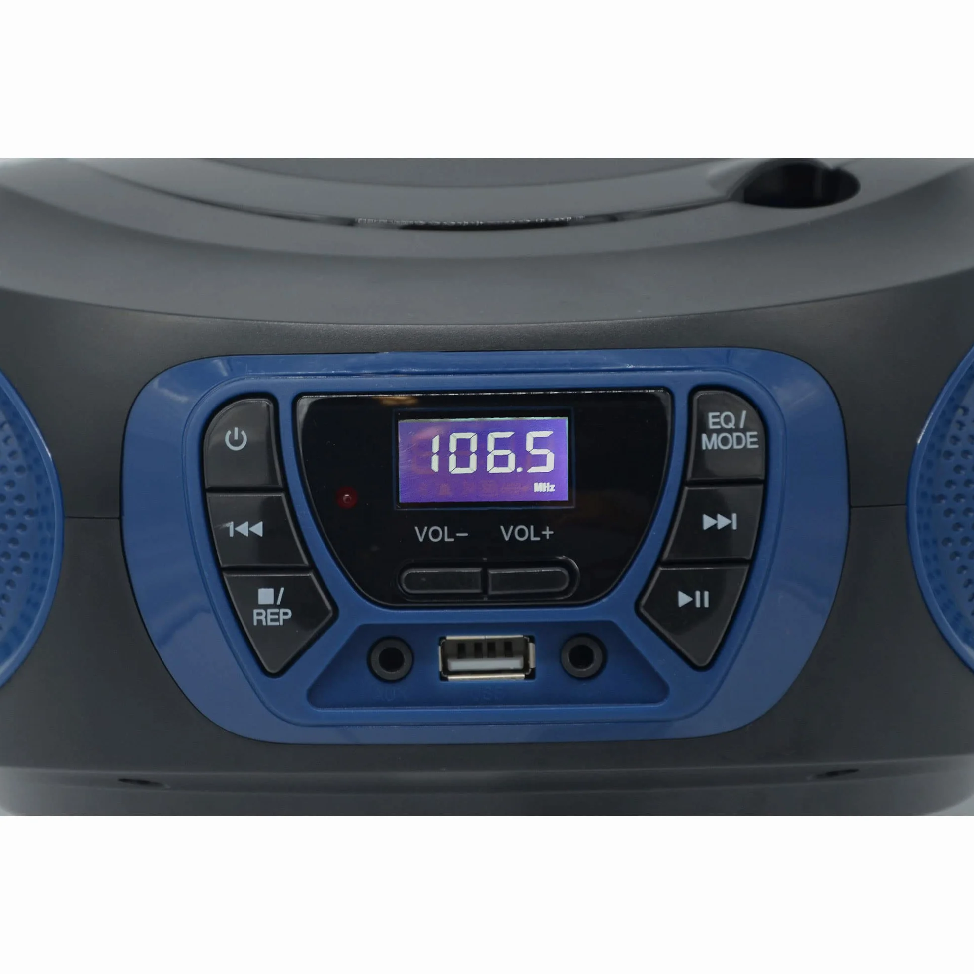 Roadstar CDR-365U/BL Radiocasete Portátil FM PLL, Reproductor CD USB AUX, Negro/Azul