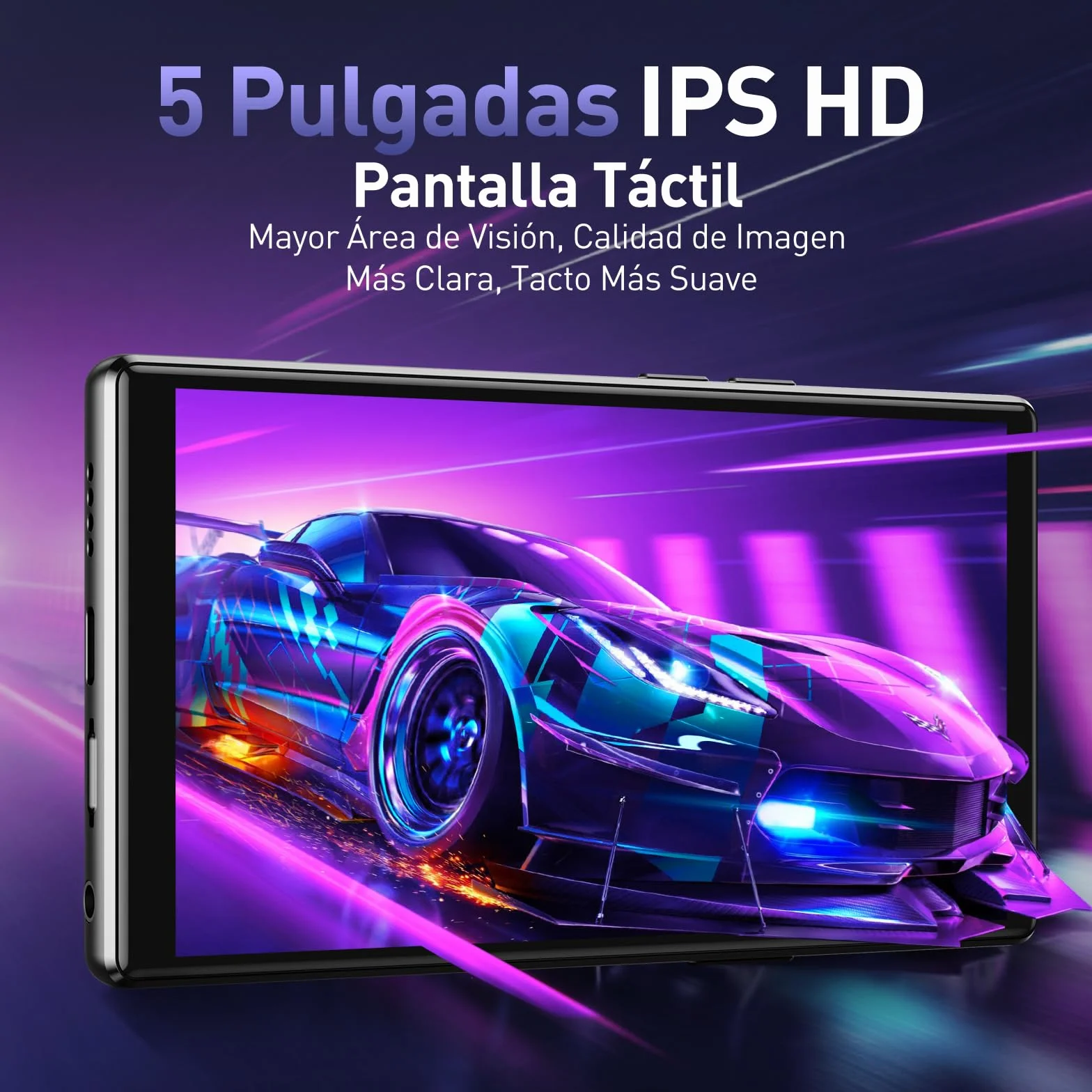 AGPTEK 128GB Reproductor MP3 Spotify con Bluetooth y WiFi, Android 13 MP4 Reproductor de 5'', Reproductor de Música MP4，MP3 Player con Spotify, Audible, App Store, Amazon Music, hasta 1 TB, Negro