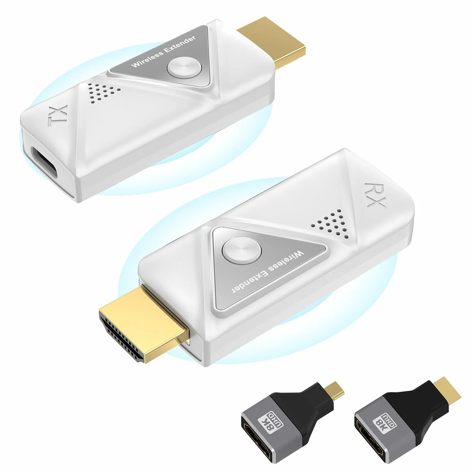 HDMI Inalámbrico Transmisor y Receptor, Wireless 2,4G/5G para PC/Portátil a Monitor/TV/Proyector, Plug & Play