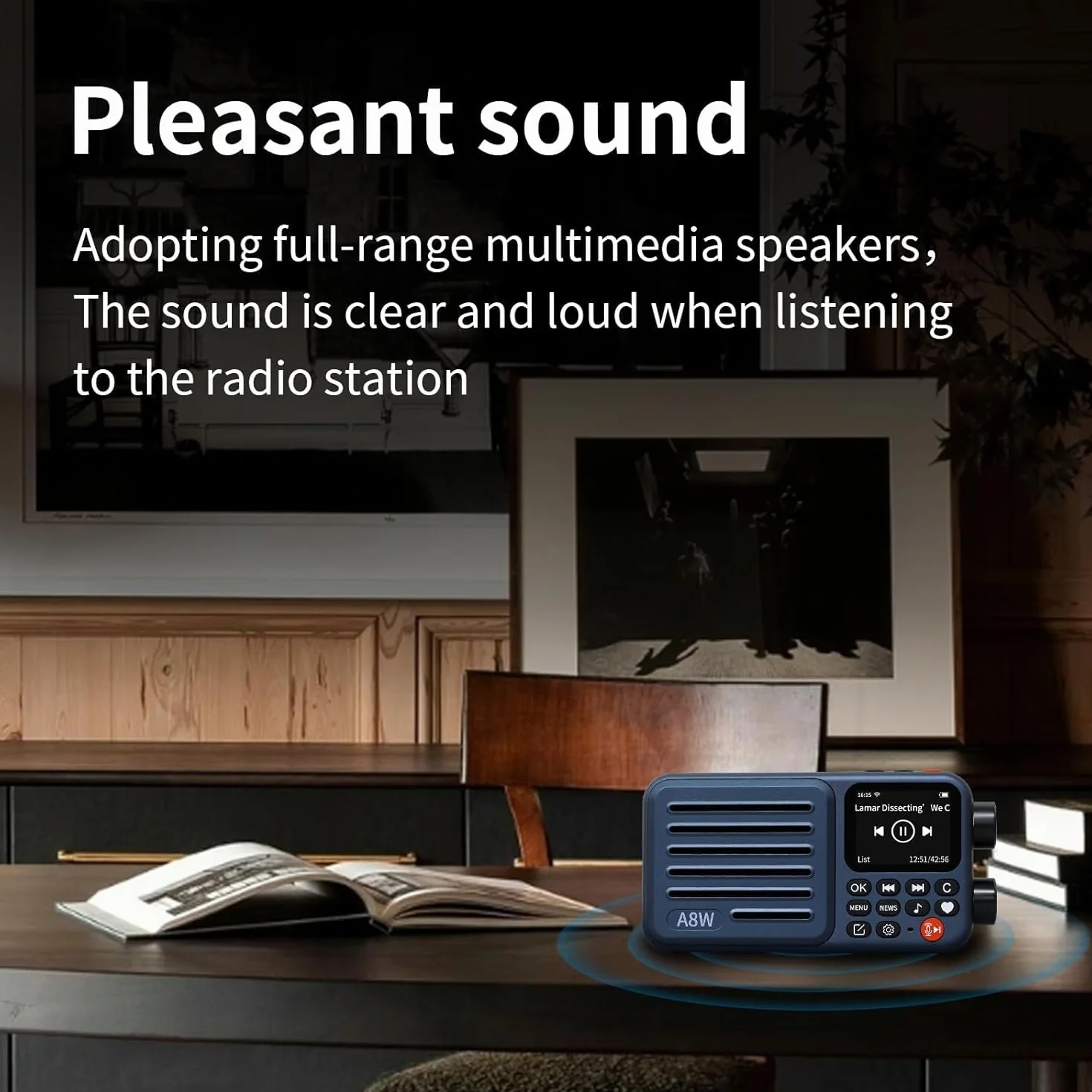 Choyong Receptor de radio portátil de Internet inteligente A8W, altavoz de radio WiFi 4G con FM, tarjeta micro SD, todas las radios del mundo, para el hogar con WiFi, radio digital, Choyoung