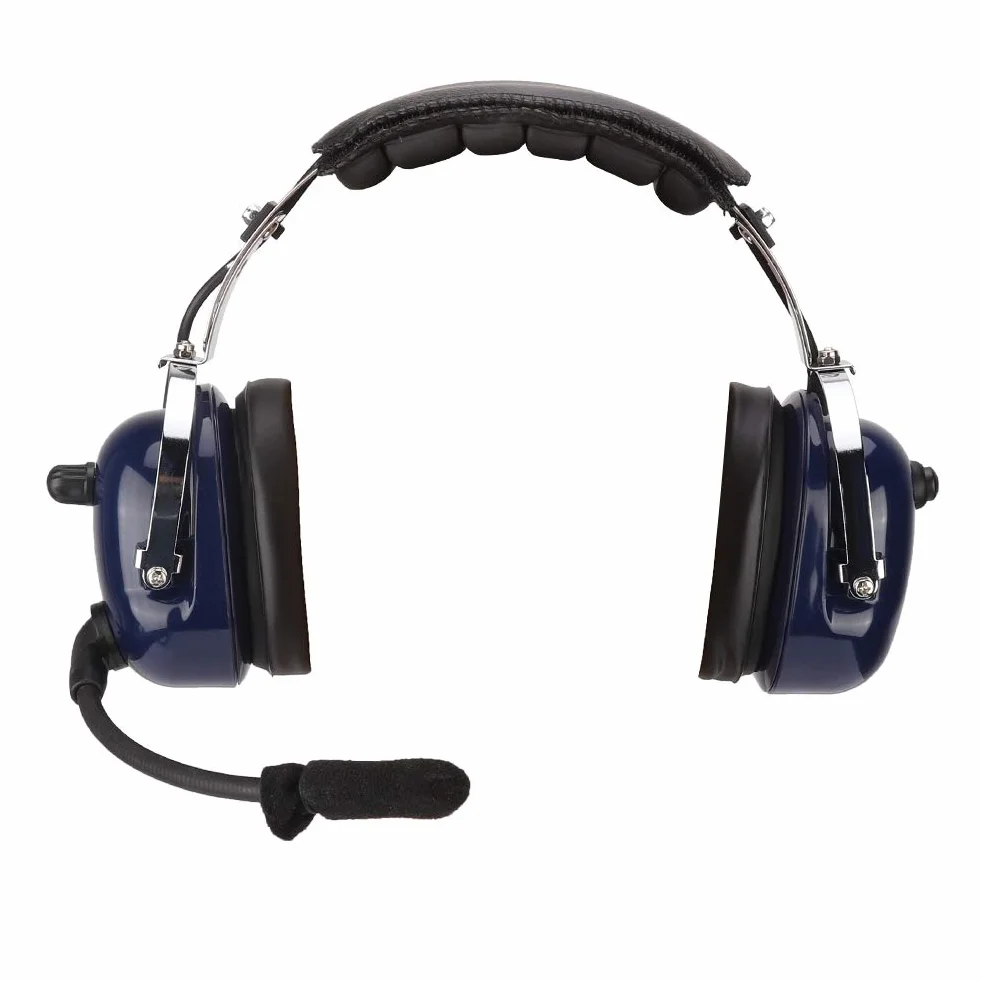 Auriculares de aviacin de Doble Enchufe headset aviación Acero Inoxidable audífonos de piloto Espuma a Prueba de Viento, reduccin de Ruido de 24 dB, Auriculares Electrónica aérea
