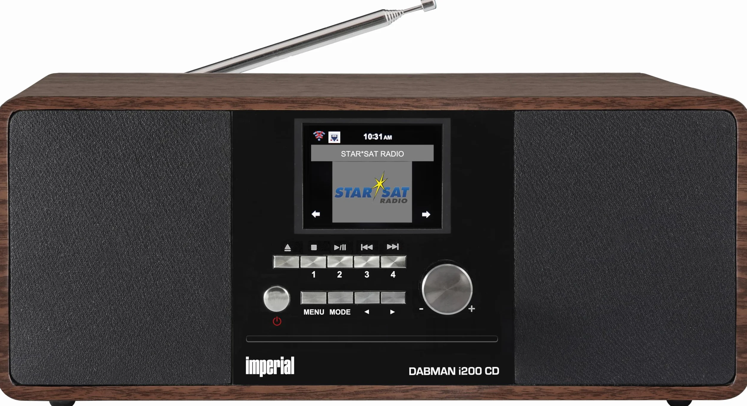 Imperial - Dabman i200 del cd, híbrido y de internet de radio, dab + / fm, cd, diferentes. madera de colores imitación