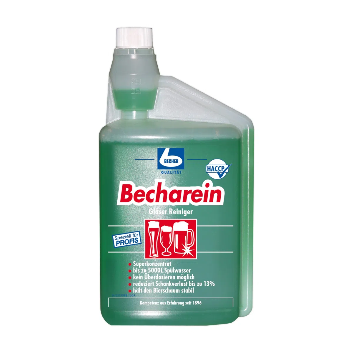4 x Becharein Dr. vaso vidrio limpiador de medicióBotella de 1 litro de cámara