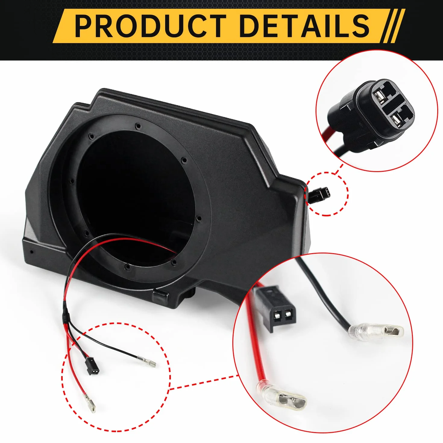 Kit de carcasas para altavoces de 6.5 pulgadas compatible con Polaris RZR PRO XP XP4 2020 2021 2022, accesorios impermeables para montaje de altavoz (2 unidades, LH+RH)