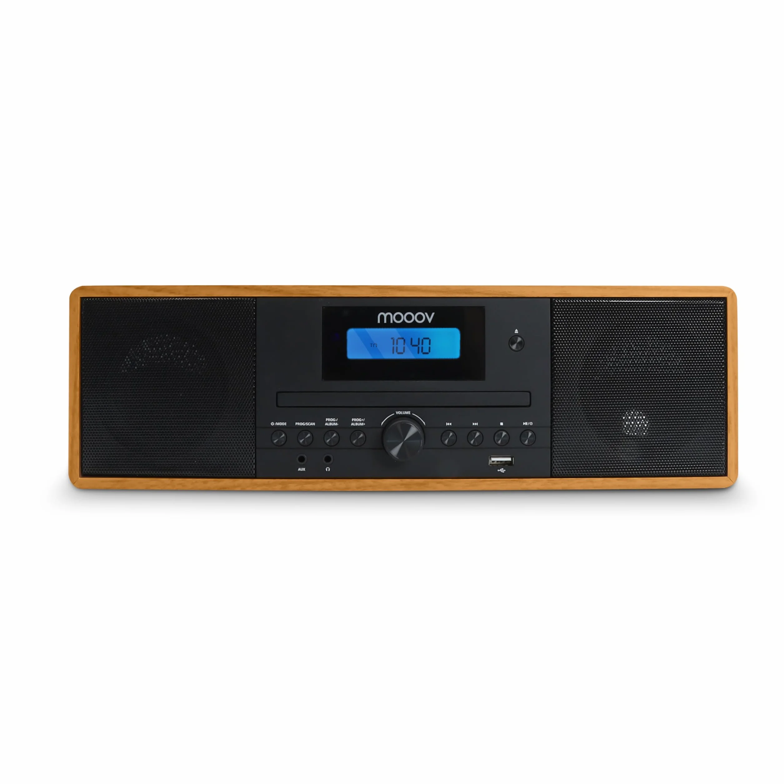 Mooov 477380 - Microcadena HiFi estéreo 50W Musicales, Reproductor CD, Bluetooth, Radio FM, USB, AUX-IN, RCA, Despertador, Mando a Distancia