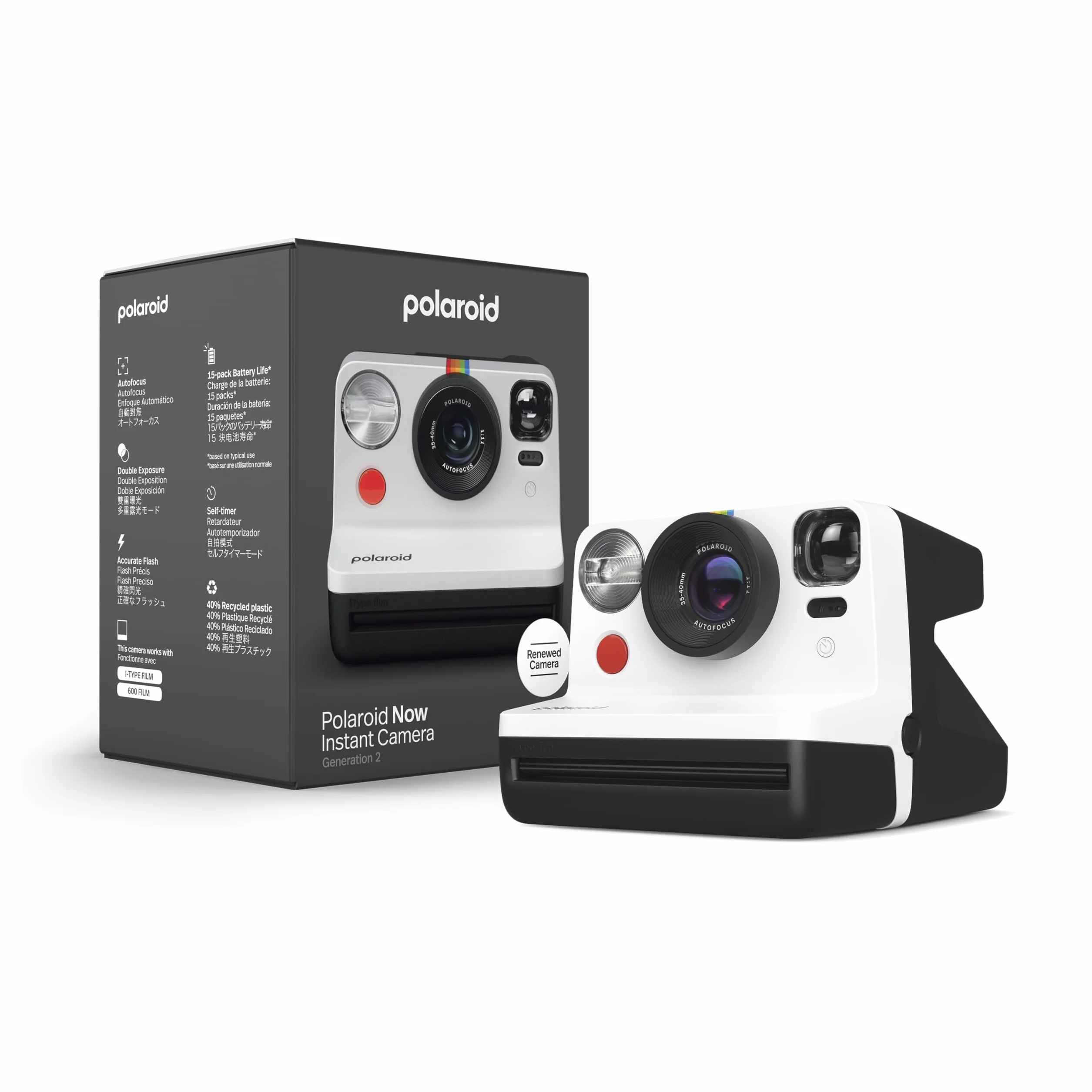 Polaroid Now Camara Instantanea Generation 2 Negro y Blanco