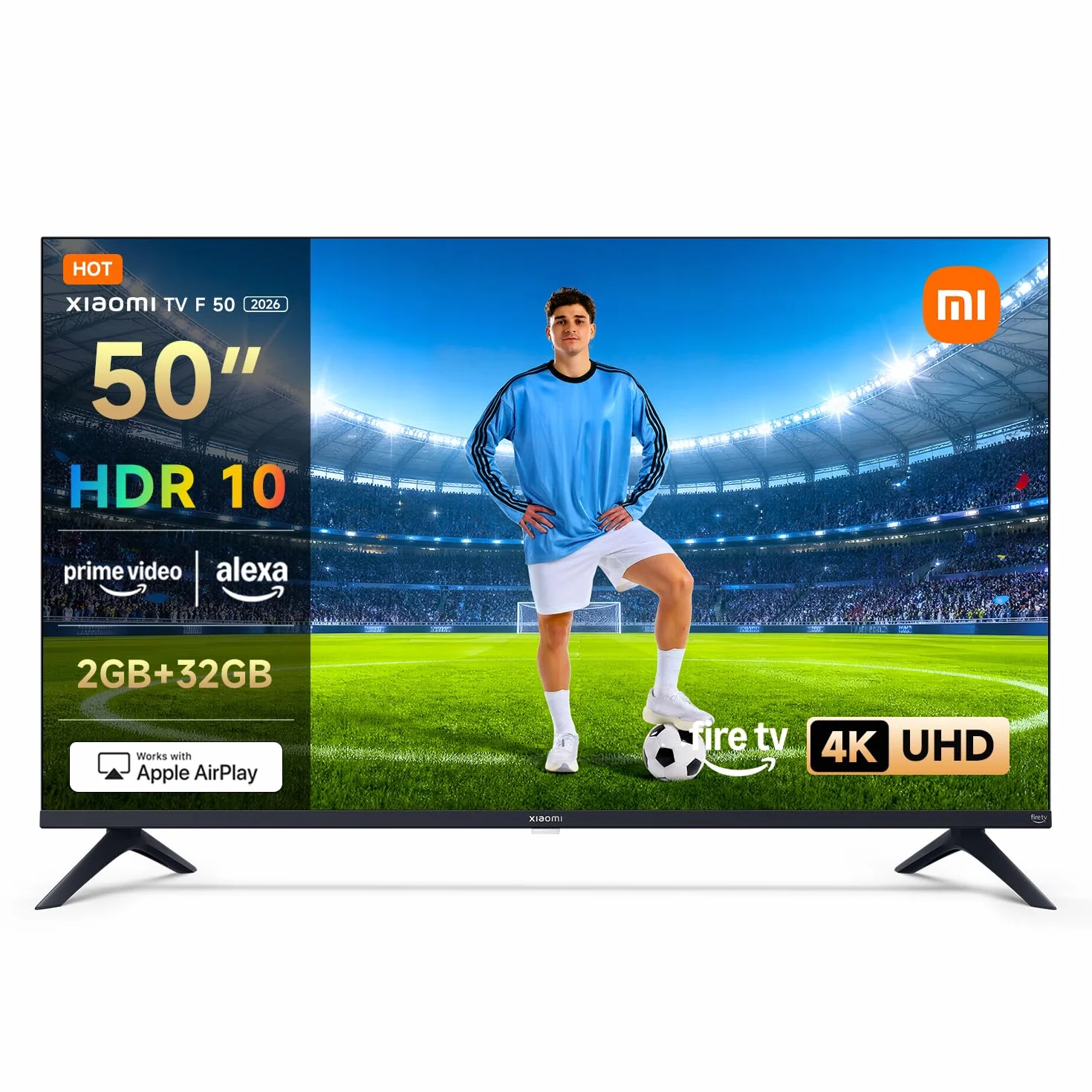 Xiaomi TV F 50 50 Pulgadas 127 cm 4K UHD Smart TV Fire OS8 Control por Voz Alexa HDR10 MEMC Modo Game Boost 120Hz 2GB+32GB Compatible con Apple AirPlay