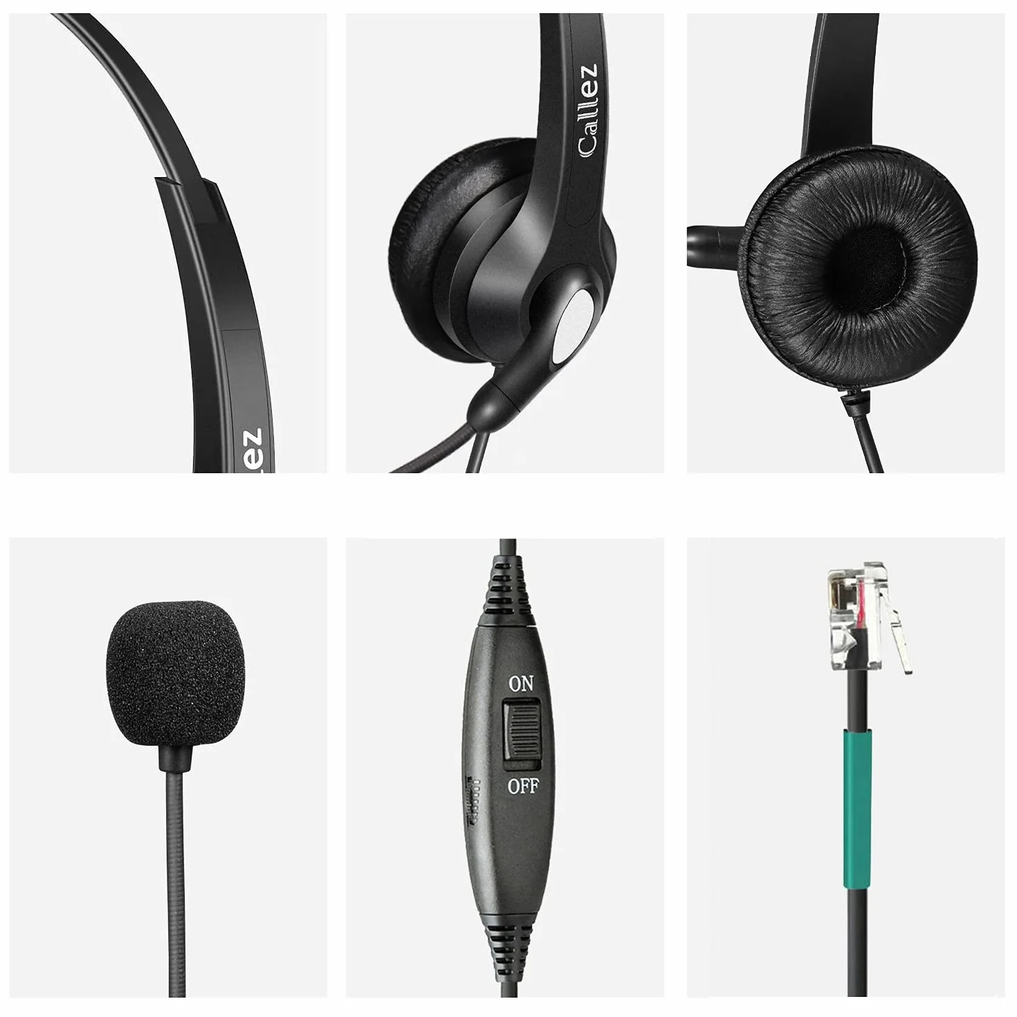 Auriculares Teléfono Fijo RJ9 Binaurales con Micrófono Cancelación de Ruido para Gigaset DA710 Fanvil X4G X7C Polycom VVX311