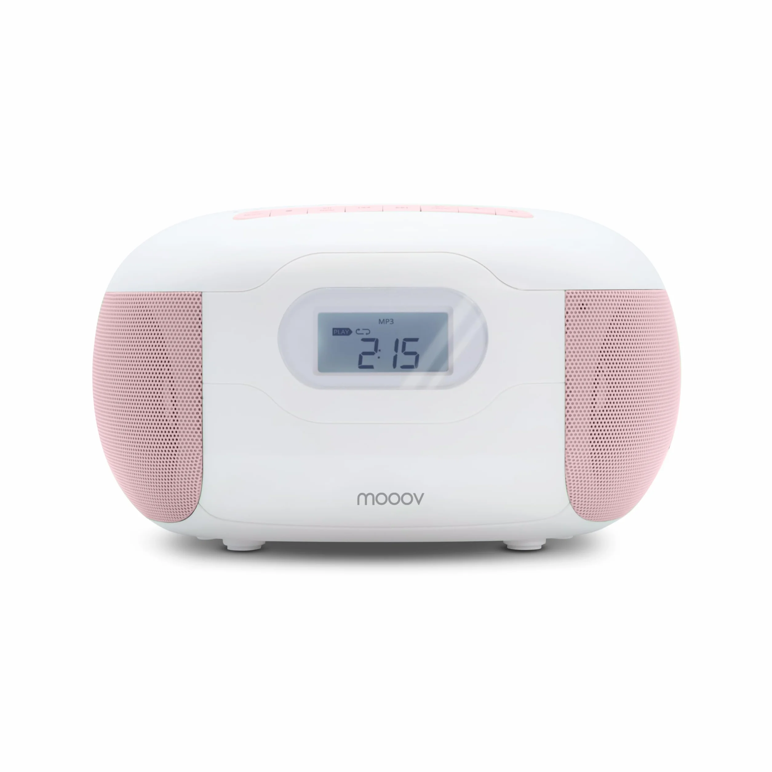 Metronic Radio CD Lector Portátil Bluetooth Rosa, Reproductor de CD Compacto con Altavoz Estéreo, USB, microSD, Radio FM