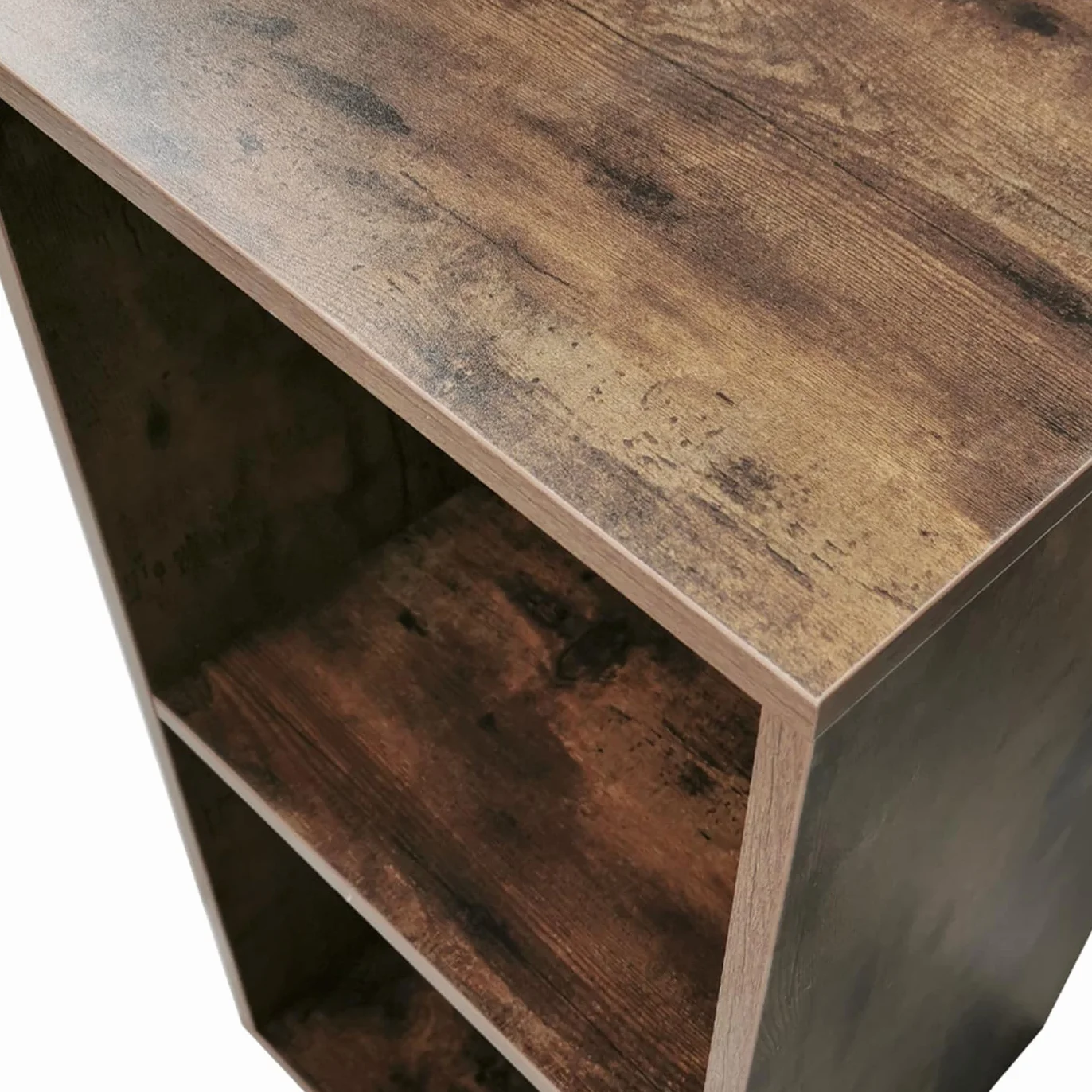 VDD Mueble de almacenamiento para discos de vinilo LP - biblioteca - 2 compartimentos - nogal