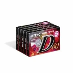 Cintas de Cassete Audio TDK D-60 5-Pack, 60 Minutos